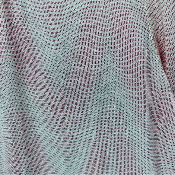 Gap pink white curved hem ruffle scoopneck long sleeve oversized shirt top S - Picture 4 of 7